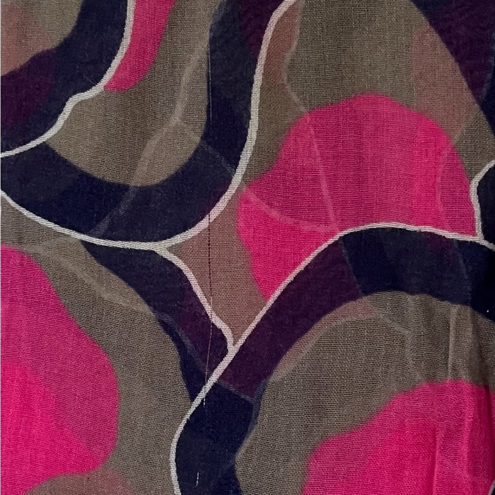 Pink, Navy Blue, Gray, and White Cotton Scarf - Picture 9 of 10